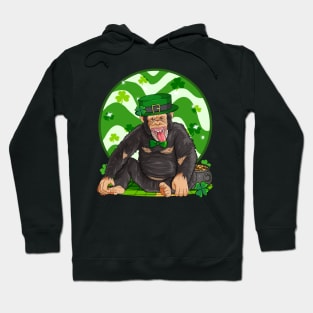 Chimpanzee St Patricks Day Irish Leprechaun Hoodie